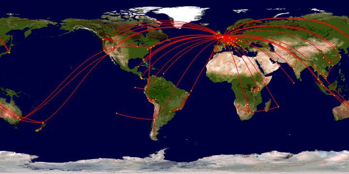 A map of all my flights